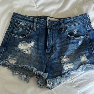 Pacsun Denim Distressed Shorts. “High Rise Festival Short”